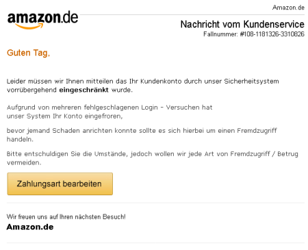 Phishing-Mail Amazon