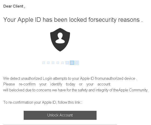 Apple Phishing-Mail EN