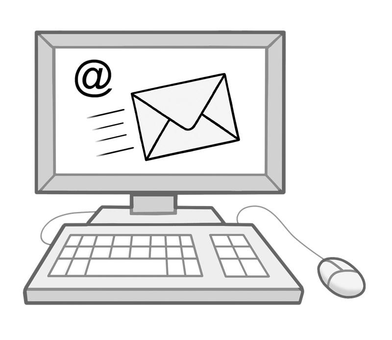 Computer mit Email auf dem Bildschirm