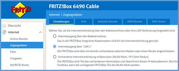 Einstellung Fritz Bov 6490 Cable