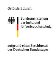 Förderlogo Bundesministerium fer Justiz und Verbraucherschutz