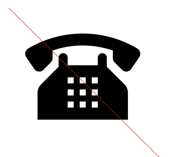 Symbol Telefon durchgestrichen