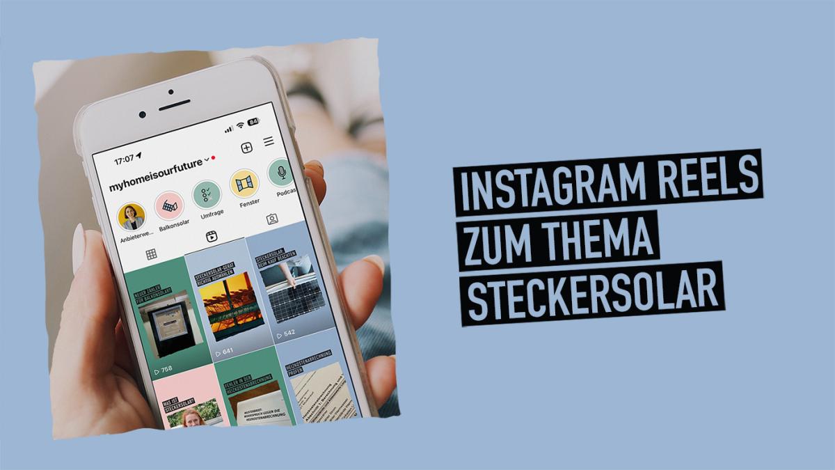 Vorschaubild Instagram Reels, Hand hält Smartphone in der Hand