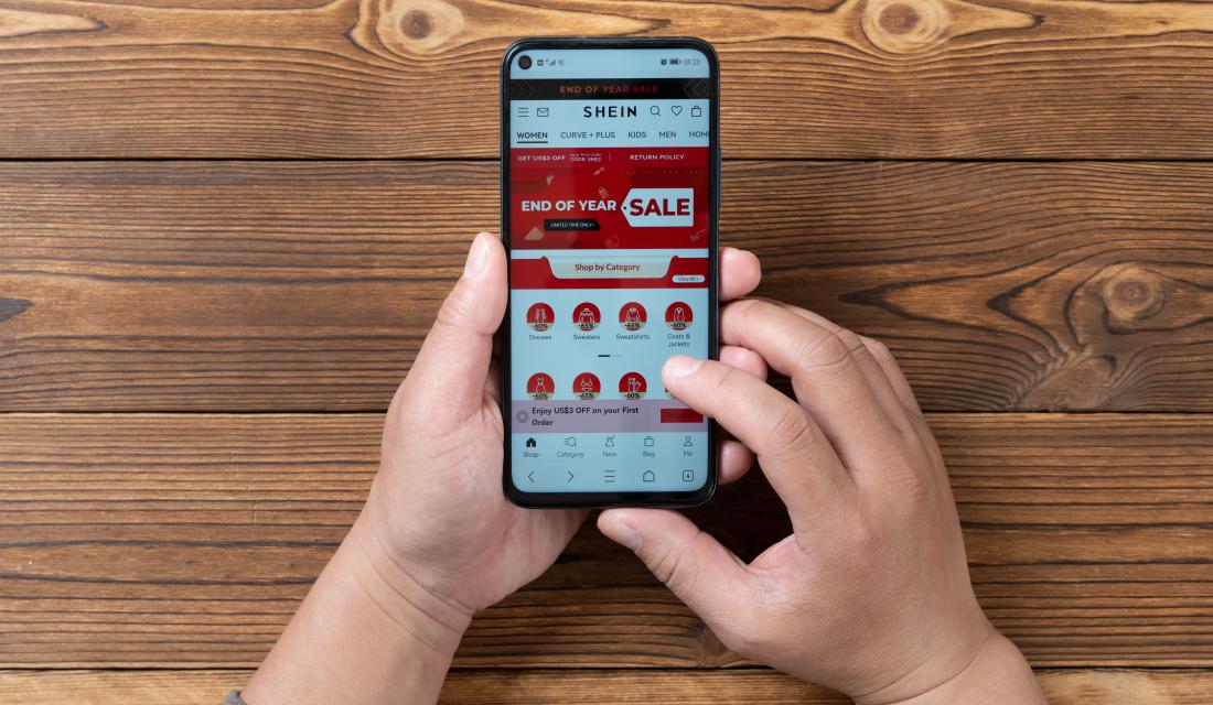 Shopping-App Shein auf einem Smartphone