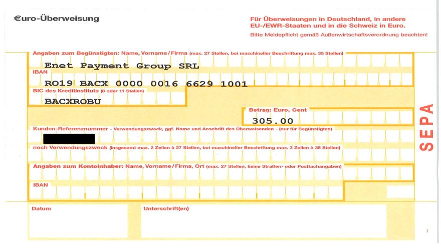Überweisungsträger Enet