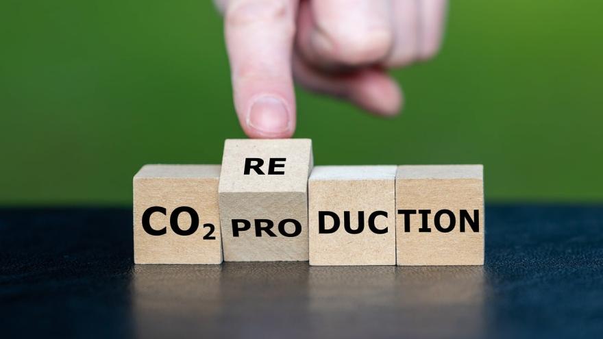 Schriftzug CO2 Produktion