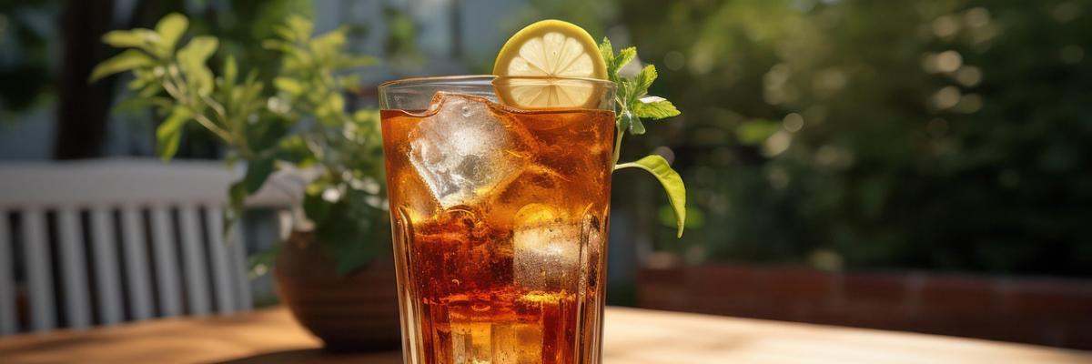 ein Glas Eistee mit Eiswürfel