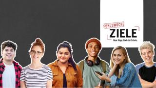 sechs freundliche jugendliche