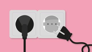 Symbol Steckdosen an der Wand