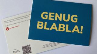 Karte frontansicht und backansicht, blabla