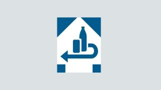 Pfandlogo, blau, eine dose, eine Flasche