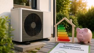 Wärmepumpe mit Sparschwerin und Block mit Wärmepumenvergleich