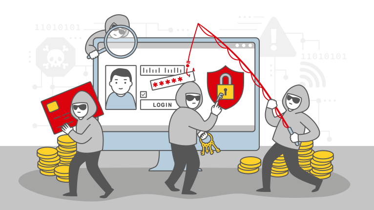 Symbolische Darstellung von Internetkriminalität